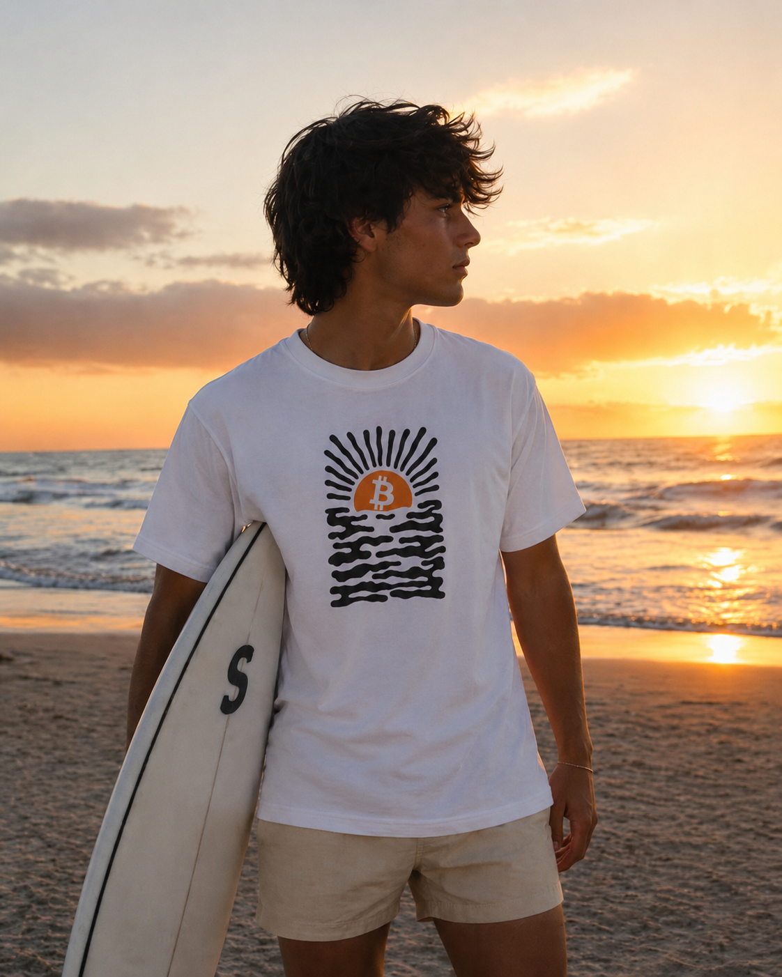Camiseta Bitcoin sunset - Imagen 2