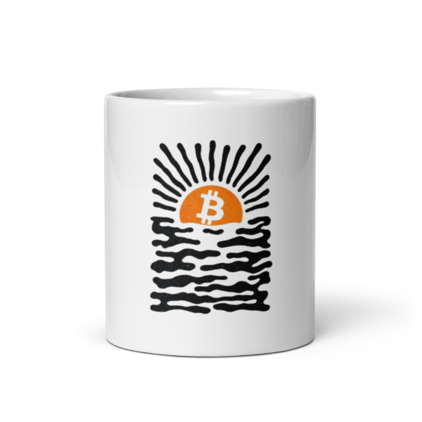 Taza Bitcoin sunset